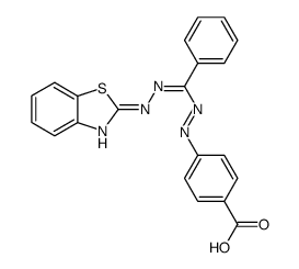 1-(p-carboxyphenyl)-3-phenyl-5-(2-benzothiazolyl)formazan Structure