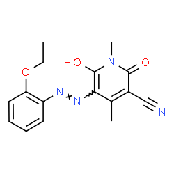 3-Pyridinecarbonitrile,5-[2-(2-ethoxyphenyl)diazenyl]-1,2-dihydro-6-hydroxy-1,4-dimethyl-2-oxo-结构式