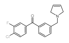 4-CHLORO-3-FLUORO-3'-(3-PYRROLINOMETHYL) BENZOPHENONE结构式