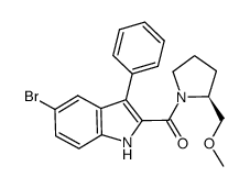 (5-bromo-3-phenyl-1H-indol-2-yl)-(2-methoxymethyl-pyrrolidin-1-yl)-methanone Structure