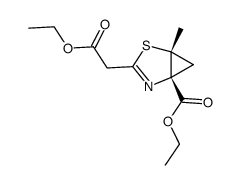 Ethyl 3-ethoxycarbonylmethyl-1-methyl-2-thia-4-azabicyclo[3.1.0]hex-3-ene-5-carboxylate结构式