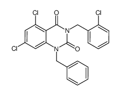 1-benzyl-5,7-dichloro-3-(2-chloro-benzyl)-1H-quinazoline-2,4-dione结构式