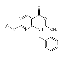 ETHYL 4-(BENZYLAMINO)-2-(METHYLTHIO)PYRIMIDINE-5-CARBOXYLATE structure