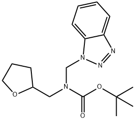 tert-Butyl N-(1H-1,2,3-benzotriazol-1-ylmethyl)-N-(oxolan-2-ylmethyl)carbamate结构式
