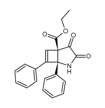 dl.(1R*,5S*)-5-Ethoxycarbonyl-1,7-diphenyl-2-azabicyclo[3.2.0]hept-6-ene-3,4-dione Structure