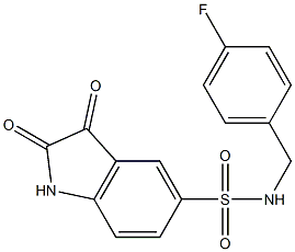 N-(4-fluorobenzyl)-2,3-dioxoindoline-5-sulfonamide structure