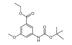 ethyl 3-(tert-butoxycarbonylamino)-5-methoxy-benzoate结构式