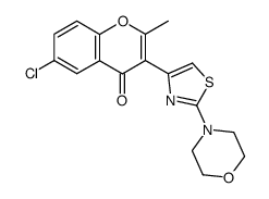 6-Chloro-2-methyl-3-(2-morpholin-4-yl-thiazol-4-yl)-chromen-4-one结构式