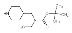 乙基(哌啶-4-甲基)氨基甲酸叔丁酯结构式