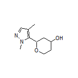 2-(1,4-Dimethyl-1H-pyrazol-5-yl)tetrahydro-2H-pyran-4-ol Structure