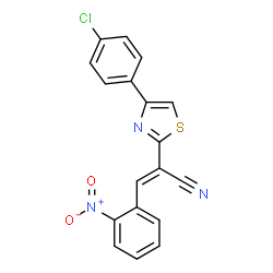 (2Z)-2-[4-(4-chlorophenyl)-1,3-thiazol-2-yl]-3-(2-nitrophenyl)prop-2-enenitrile结构式