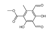 3,5-Diformyl-2,4-dihydroxy-6-methylbenzoic acid methyl ester structure