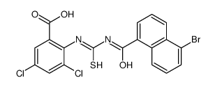 2-[[[[(5-BROMO-1-NAPHTHALENYL)CARBONYL]AMINO]THIOXOMETHYL]AMINO]-3,5-DICHLORO-BENZOIC ACID Structure