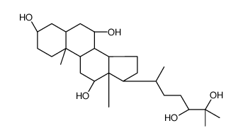 (3R,5S,7R,8R,9S,10S,12S,13R,14S,17R)-17-[(2R,5R)-5,6-dihydroxy-6-methylheptan-2-yl]-10,13-dimethyl-2,3,4,5,6,7,8,9,11,12,14,15,16,17-tetradecahydro-1H-cyclopenta[a]phenanthrene-3,7,12-triol结构式