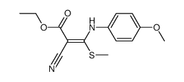 (E)-2-Cyano-3-(4-methoxy-phenylamino)-3-methylsulfanyl-acrylic acid ethyl ester Structure