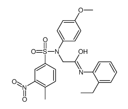 N-(2-ethylphenyl)-2-(4-methoxy-N-(4-methyl-3-nitrophenyl)sulfonylanilino)acetamide结构式