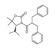 (S)-3-(2'-benzyl-3'-phenylpropionyl)-4-isopropyl-5,5-dimethyloxazolidin-2-one Structure