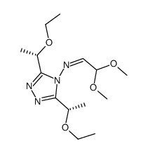 N-[(S,S)-3,5-bis(1-ethoxyethyl)-1,2,4-triazol-4-yl]-2,2-dimethoxyethylimine Structure