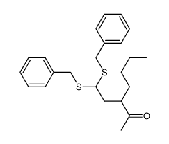 3-(2,2-bis(benzylthio)ethyl)heptan-2-one结构式