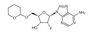 9-(2-deoxy-2-fluoro-5-O-tetrahydropyran-2-yl-β-D-ribofuranosyl)adenine Structure