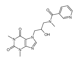 1,3-Dimethyl-7-[3-(N-nicotinoyl-N-methylamino)-2-hydroxypropyl]-1H-purine-2,6(3H,7H)-dione结构式