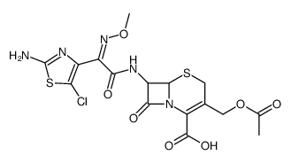 3-Acetoxymethyl-7-{2-(2-amino-5-chloro-thiazol-4-yl)-2-[(Z)-methoxyimino]-acetylamino}-8-oxo-5-thia-1-aza-bicyclo[4.2.0]oct-2-ene-2-carboxylic acid Structure