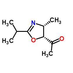 Ethanone, 1-[4,5-dihydro-4-methyl-2-(1-methylethyl)-5-oxazolyl]-, cis- (9CI) Structure