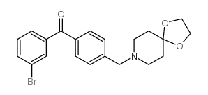 3-溴-4'-[8-(1,4-二恶-8-氮杂螺-[4.5]癸基)甲基]苯甲酮结构式