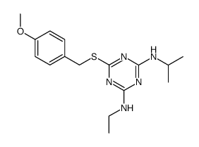 4-ethylamino-6-isopropylamino-2-(4-methoxybenzylsulfanyl)-1,3,5-triazine结构式