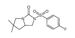 2-(4-fluorophenylsulfonyl)-6,6-dimethyltetrahydro-1H-pyrrolo[1,2-c]imidazol-3(2H)-one结构式