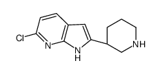 6-Chloro-2-[(3S)-3-piperidinyl]-1H-pyrrolo[2,3-b]pyridine Structure