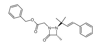 2-<((benzyloxy)carbonyl)methyl>-4-methyl-1-(2-methyl-4-phenylbut-3-en-2-yl)-1,2-diazetidin-3-one Structure