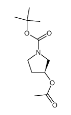 3S-acetoxy-N-tert-butyloxycarbonyl-pyrrolidinol结构式