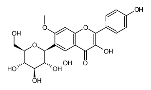 6-(β-D-Glucopyranosyl)-3,4',5-trihydroxy-7-methoxyflavone结构式