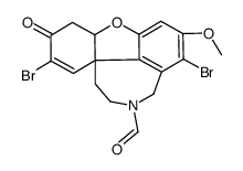 rac-(4aα)-4a,5,9,10,11,12-六氢-1,5-二溴-11-甲酰基-3-甲氧基-6H-苯并呋喃[3a,3,2-e,f] [2 ] 苯并氮杂卓-6-酮结构式