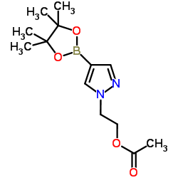 2-[4-(4,4,5,5-Tetramethyl-1,3,2-dioxaborolan-2-yl)-1H-pyrazol-1-yl]ethyl acetate Structure