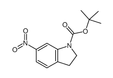 6-硝基二氢吲哚-1-甲酸叔丁酯结构式