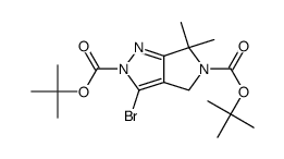 ditert-butyl 3-bromo-6,6-dimethylpyrrolo[3,4-c]pyrazole-2,5(4H,6H)-dicarboxylate结构式