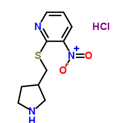 3-Nitro-2-[(3-pyrrolidinylmethyl)sulfanyl]pyridine hydrochloride (1:1)结构式