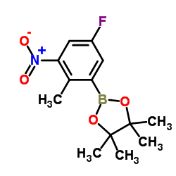 2-(5-Fluoro-2-methyl-3-nitrophenyl)-4,4,5,5-tetramethyl-1,3,2-dioxaborolane structure