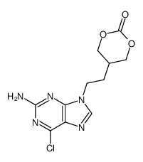 2-amino-6-chloro-9-(2-(2-oxo-1,3-dioxan-5-yl)ethyl)purine Structure