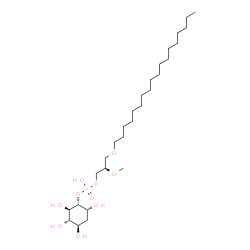 chiro-Inositol,1-deoxy-, 5-[hydrogen [(3R)-3-methoxy-4-(octadecyloxy)butyl]phosphate] (9CI) structure