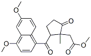 2-(4,6-Dimethoxy-1-naphthoyl)-1-methyl-5-oxocyclopentaneacetic acid methyl ester结构式