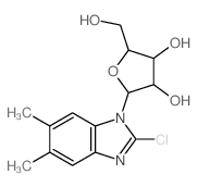 1H-Benzimidazole,2-chloro-5,6-dimethyl-1-b-D-ribofuranosyl-结构式