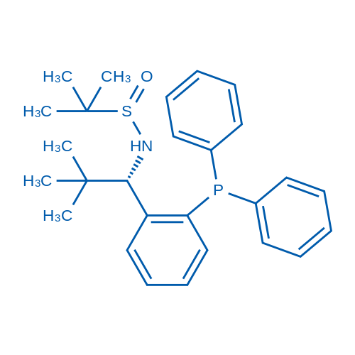 (S)-N-((S)-1-(2-(二苯基膦基)苯基)-2,2-二甲基丙基)-2-甲基丙烷-2-亚磺酰胺结构式