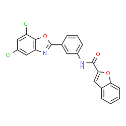 N-[3-(5,7-Dichloro-1,3-benzoxazol-2-yl)phenyl]-1-benzofuran-2-carboxamide结构式