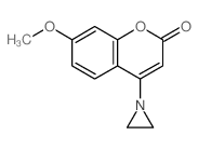 2H-1-Benzopyran-2-one,4-(1-aziridinyl)-7-methoxy-结构式