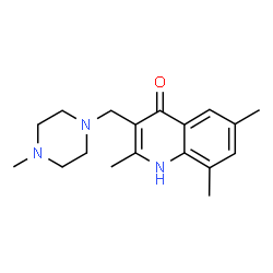 2,6,8-trimethyl-3-[(4-methyl-1-piperazinyl)methyl]-4-quinolinol结构式