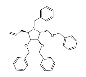 (2R,3R,4R,5R)-2-allyl-N-benzyl-3,4-bis(benzyloxy)-5-[(benzyloxy)methyl]pyrrolidine结构式