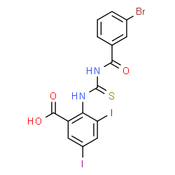 2-[[[(3-BROMOBENZOYL)AMINO]THIOXOMETHYL]AMINO]-3,5-DIIODO-BENZOIC ACID Structure